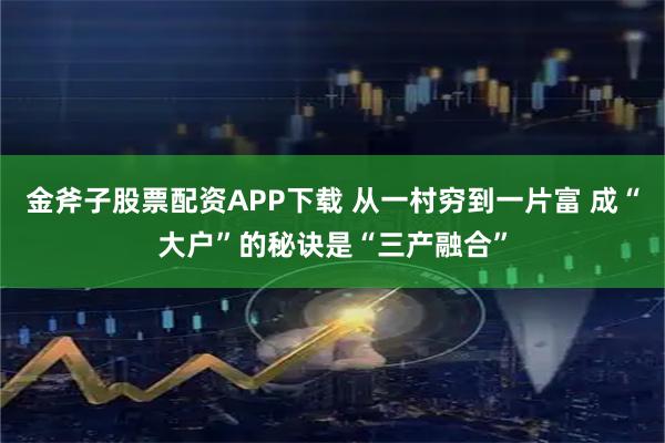 金斧子股票配资APP下载 从一村穷到一片富 成“大户”的秘诀是“三产融合”